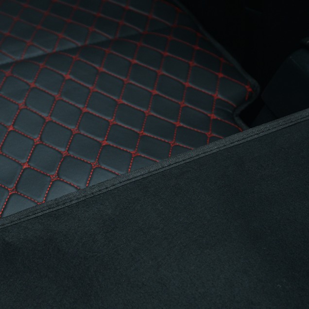 Best Universal Diamond Car Bed - Non-Inflatable Black and Red Stitching Luxury Leather Diamond Car Bed Mattress UK