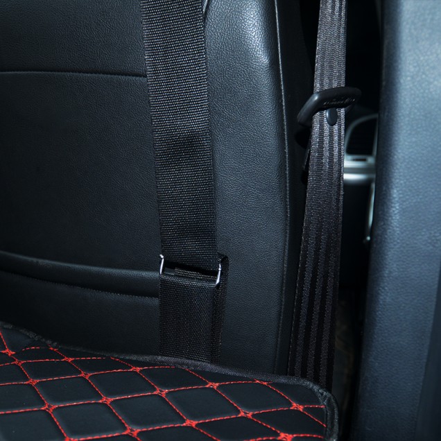 Best Universal Diamond Car Bed - Non-Inflatable Black and Red Stitching Luxury Leather Diamond Car Bed Mattress UK