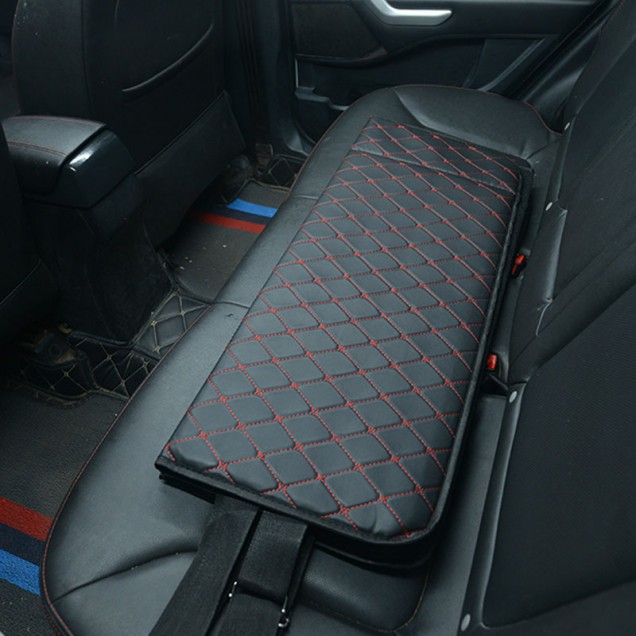 Best Universal Diamond Car Bed - Non-Inflatable Black and Red Stitching Luxury Leather Diamond Car Bed Mattress UK