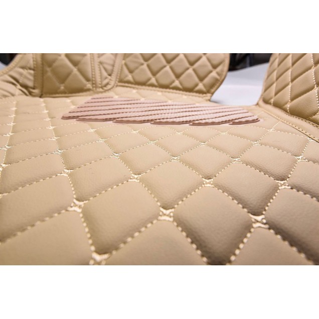 Best Beige Luxury Leather Diamond Car Floor Mats UK Best Beige Luxury Leather Diamond Car Floor Mats UK