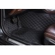 Best Black and Black Stitching Luxury Leather Diamond Car Floor Mats UK