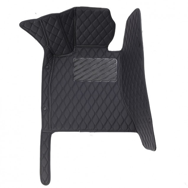 Best Black and Black Stitching Luxury Leather Diamond Car Floor Mats UK