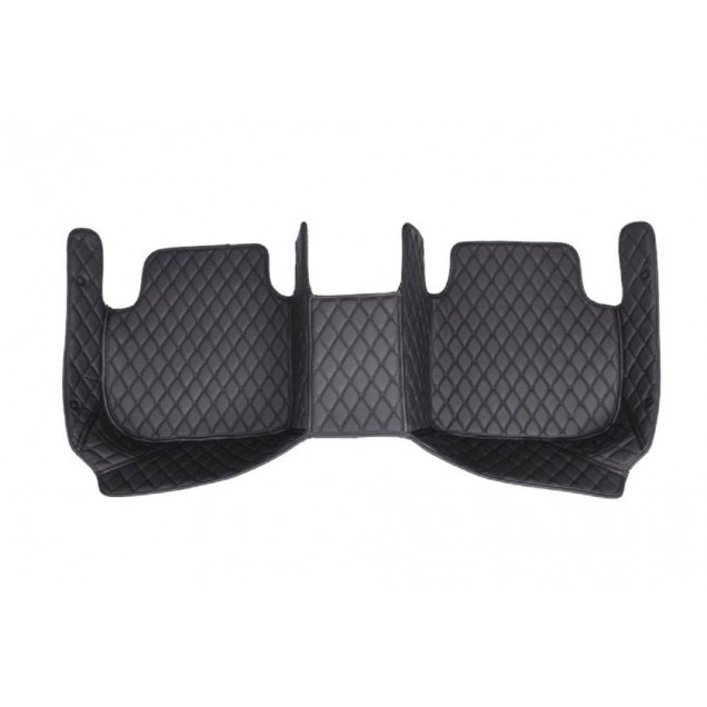 Best Black and Black Stitching Luxury Leather Diamond Car Floor Mats UK