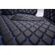 Best Black and Blue Stitching Luxury Leather Diamond Car Floor Mats UK