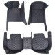 Best Black and Blue Stitching Luxury Leather Diamond Car Floor Mats UK