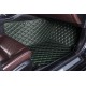 Best Black and Green Stitching Luxury Leather Diamond Car Floor Mats UK