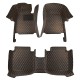 Best Black and Orange Stitching Luxury Leather Diamond Car Floor Mats UK