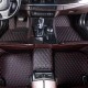 Best Black and Red Stitching Luxury Leather Diamond Car Floor Mats UK