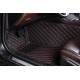 Best Black and Red Stitching Luxury Leather Diamond Car Floor Mats UK