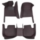 Best Black and Red Stitching Luxury Leather Diamond Car Floor Mats UK