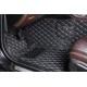 Best Black and White Stitching Luxury Leather Diamond Car Floor Mats UK