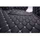 Best Black and White Stitching Luxury Leather Diamond Car Floor Mats UK
