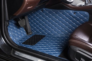 Best Blue Luxury Leather Diamond Car Floor Mats UK