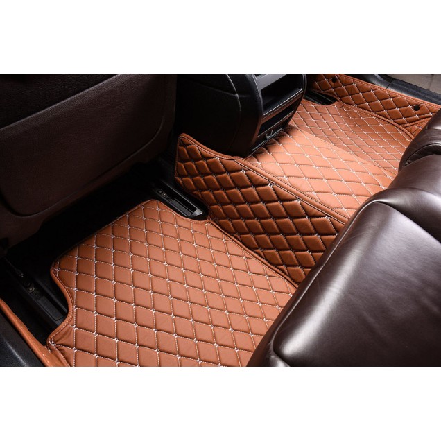 Best Brown Luxury Leather Diamond Car Floor Mats UK