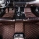 Best Dark Brown Luxury Leather Diamond Car Floor Mats UK