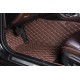 Best Dark Brown Luxury Leather Diamond Car Floor Mats UK