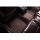Best Dark Brown Luxury Leather Diamond Car Floor Mats UK