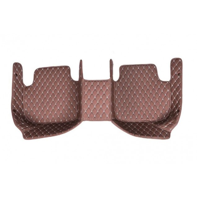 Best Dark Brown Luxury Leather Diamond Car Floor Mats UK