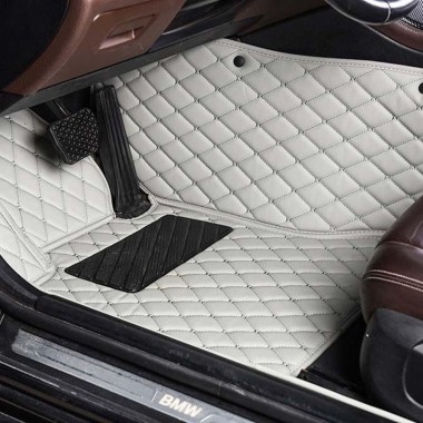 Best Grey Luxury Leather Diamond Car Floor Mats UK