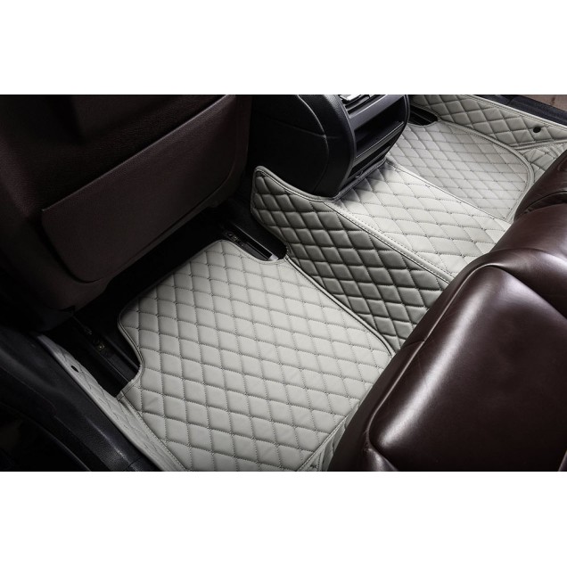 Best Grey Luxury Leather Diamond Car Floor Mats UK