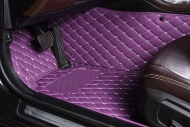 Best Purple Luxury Leather Diamond Car Floor Mats UK