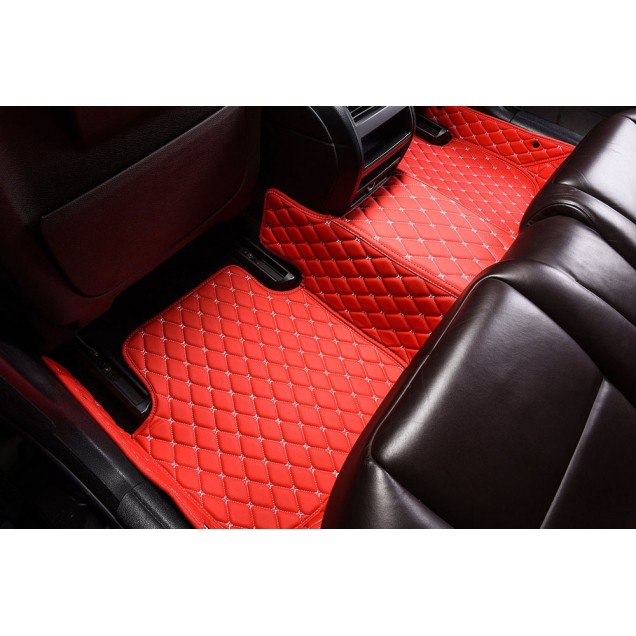 Best Red Luxury Leather Diamond Car Floor Mats UK