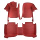 Best Wine Red Luxury Leather Diamond Car Floor Mats UK