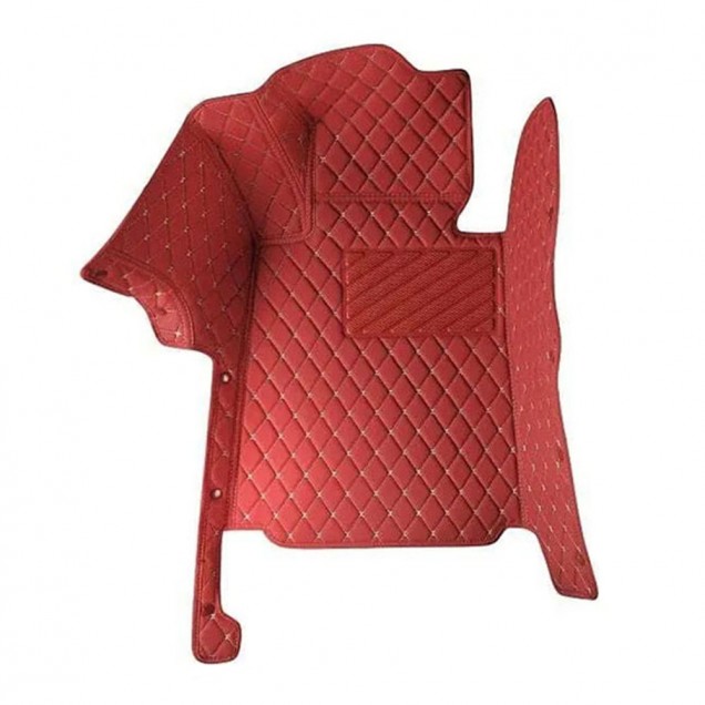 Best Wine Red Luxury Leather Diamond Car Floor Mats UK