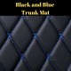 Best Black and Blue Stitching Luxury Leather Diamond Trunk Base Mats UK