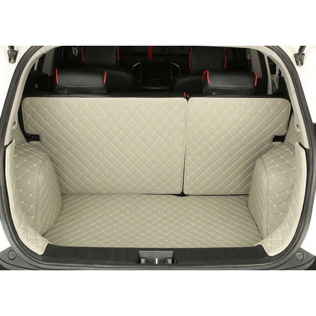 Best Grey Full Cover Luxury Leather Diamond Trunk Car Floor Mats UK