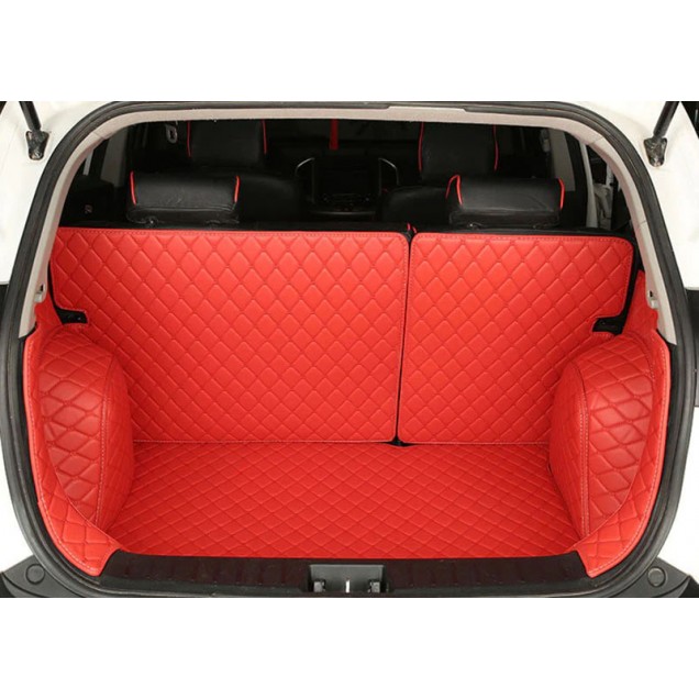 Best Red Full Cover Luxury Leather Diamond Trunk Car Floor Mats UK