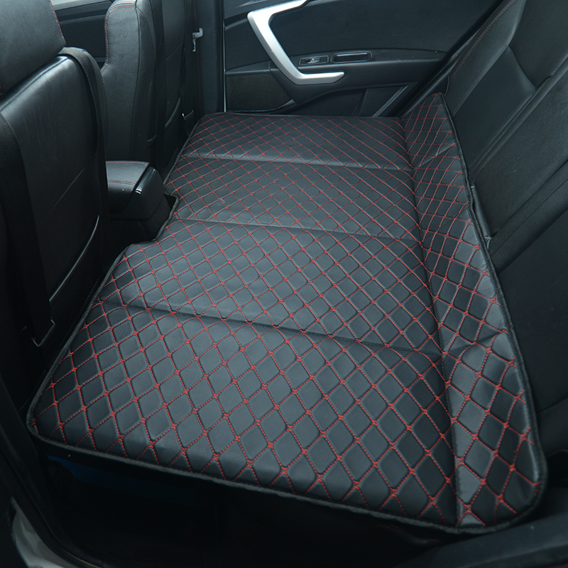 Universal Diamond Car Bed - Non-Inflatable Black and Red Stitching Luxury Leather Diamond Car Bed Mattress Universal Diamond Car Bed - Non-Inflatable Black and Red Stitching Luxury Leather Diamond Car Bed Mattress