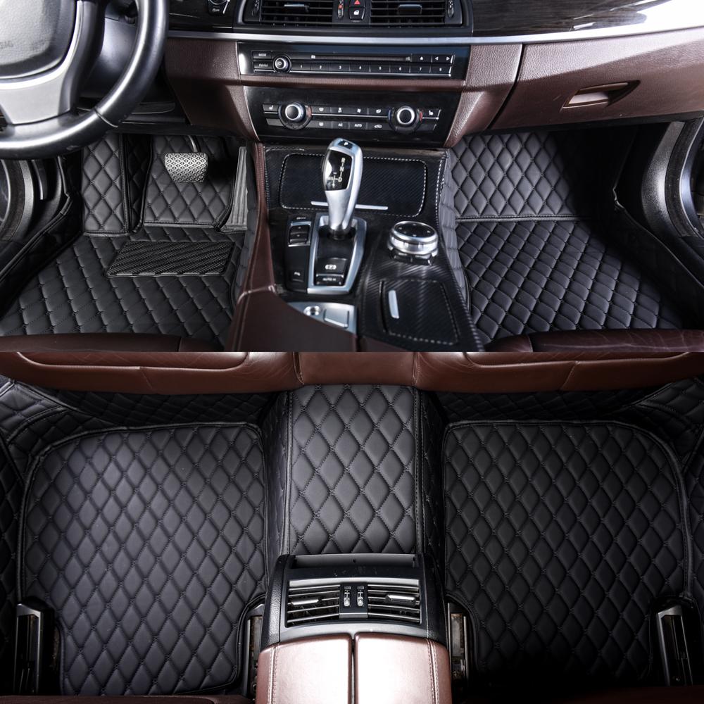 Best Black and Black Stitching Luxury Leather Diamonds Car Mats UK Best Black and Black Stitching Luxury Leather Diamonds Car Mats UK