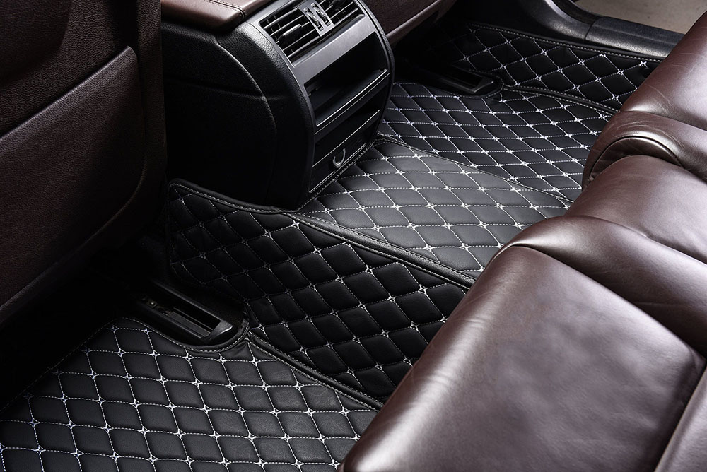 Best Black and White Stitching Custom Diamonds Car Mats UK
