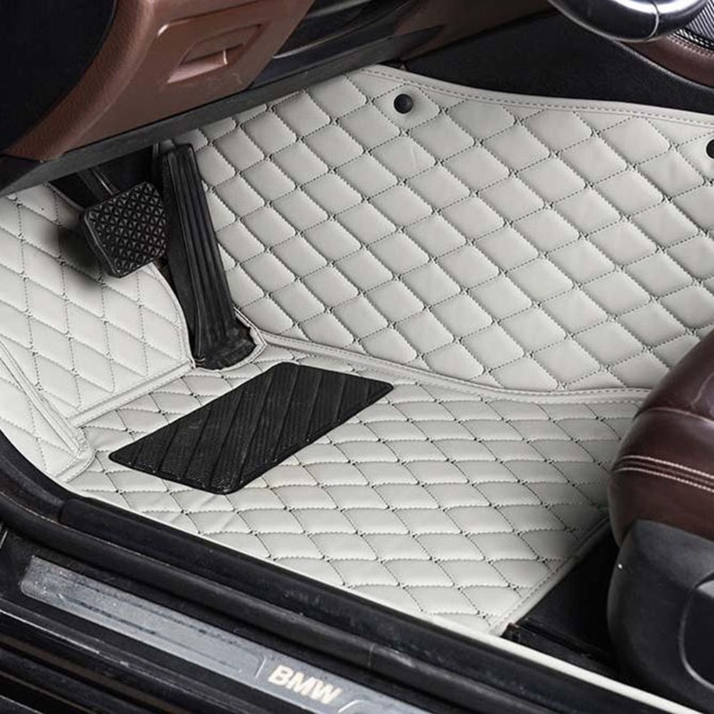 Best Grey Luxury Leather Diamond Car Mats UK