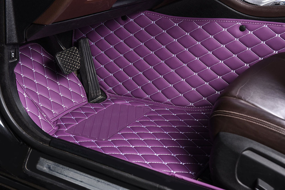 Best Purple Luxury Leather Diamond Car Mats UK