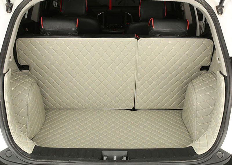 Best Grey Full Cover Luxury Leather Diamond Trunk Car Mats UK