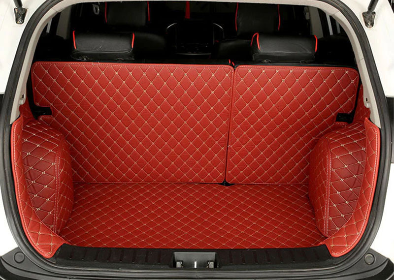 Best Wine Red Full Cover Luxury Leather Diamond Trunk Car Mats UK Best Wine Red Full Cover Luxury Leather Diamond Trunk Car Mats UK